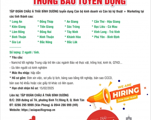 THÔNG BÁO TUYỂN DỤNG